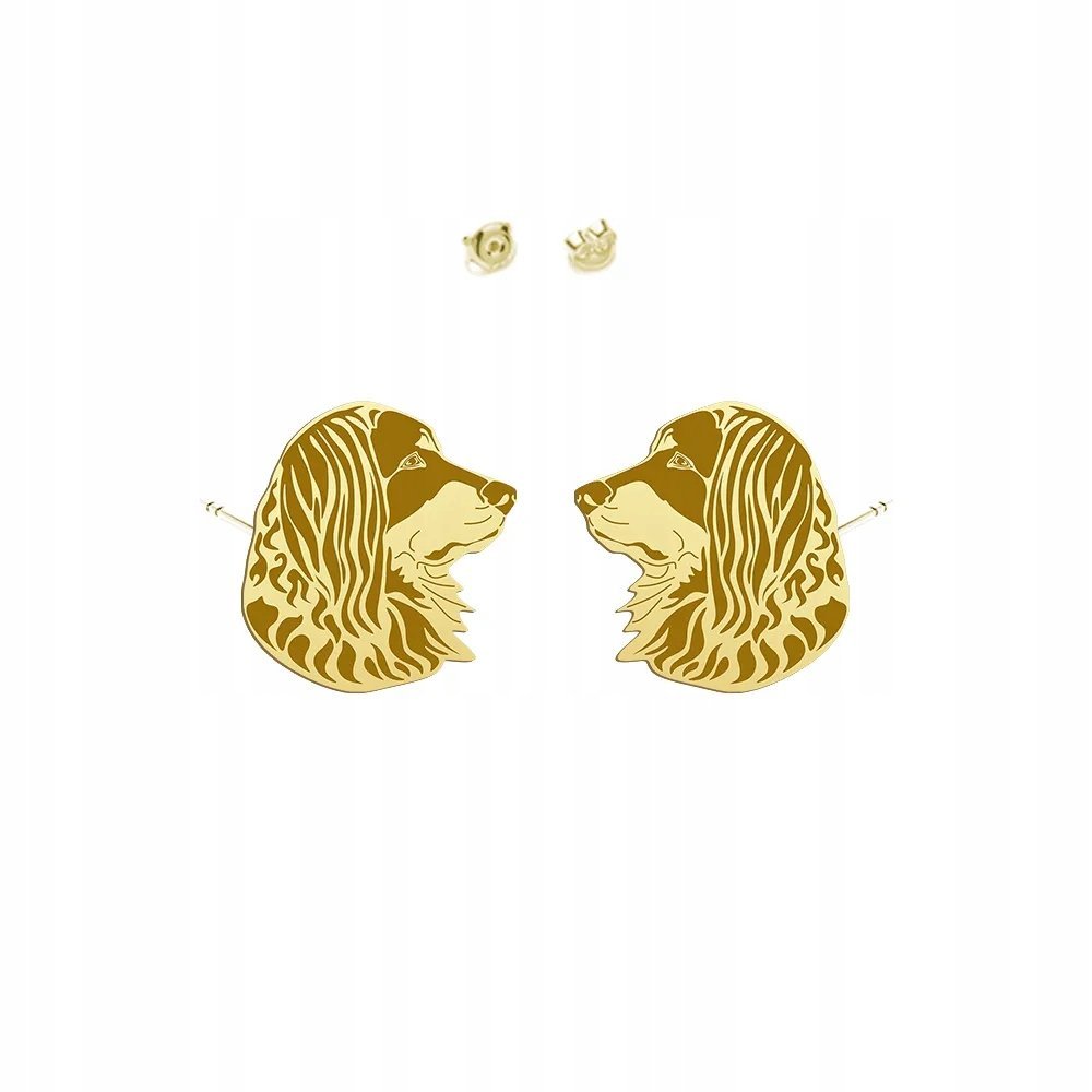 Kolczyki Złote z psem Hovawart 925 Sztyfty Biżuteria DEDYKACJA GRATIS