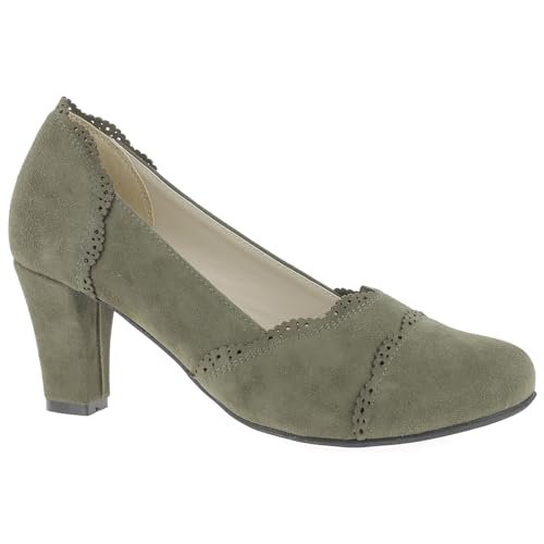 HIRSCHKOGEL Damskie czółenka 3008711, zielony khaki 046, 37 eu