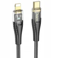 Kable USB - Kabel USB C do Lightning Hoco PD 27W 1,2 m U121 czarny transparentny - miniaturka - grafika 1