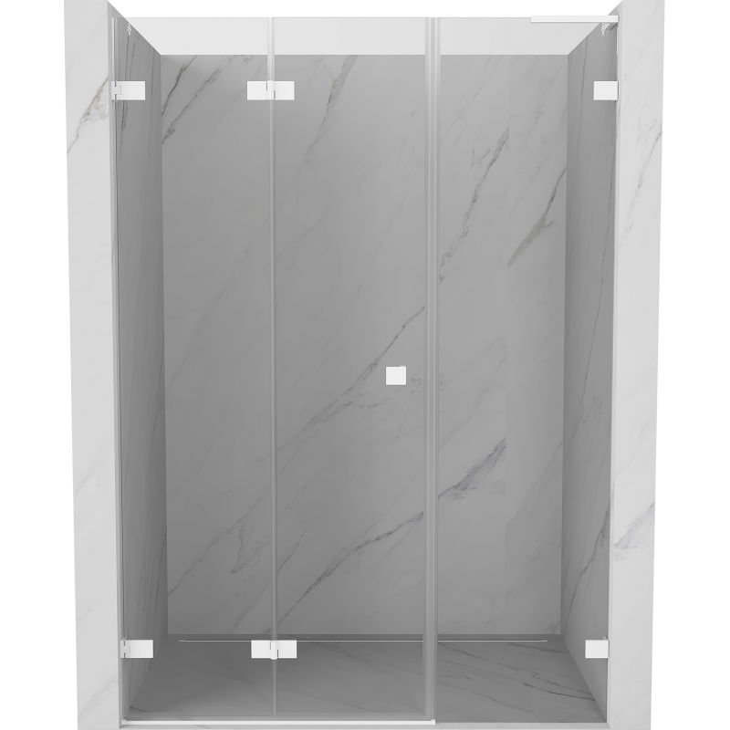 Mexen Lunar-F L drzwi prysznicowe składane lewe 150 cm, transparent, białe - 836SL-150-050-20-00-L