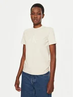Koszulki i topy damskie - Calvin Klein Jeans T-Shirt J20J224983 Beżowy Regular Fit - miniaturka - grafika 1