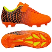 Piłka nożna - Korki Buty Lanki Do Gry W Piłkę Nożną Na Rzepy Wygodne Lekkie Modne Sportowe Piłkarskie Dziecięce Pendine Pomarańczowe 37 - miniaturka - grafika 1