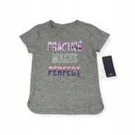 Koszulki dla dziewczynek - Koszulka dziewczęca rękawek szara REEBOK 6 L - miniaturka - grafika 1