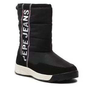 Buty dla dziewczynek - Śniegowce Pepe Jeans - Jarvis Young PGS50183 Black 999 - grafika 1