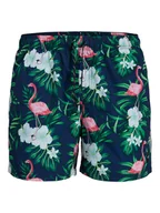 Kąpielówki męskie - Jack & Jones Szorty kąpielowe "Maui" w kolorze granatowo-zielonym - miniaturka - grafika 1