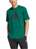 Koszulki męskie - KOSZULKA męska ADIDAS IY8585 t shirt bawełniana ciemny zielony L - miniaturka - grafika 1