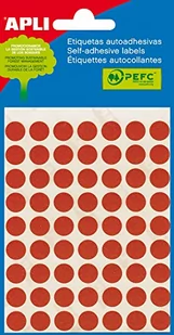 APLI 2053 - Etykiety, Czerwony, średnica 10, 5 arkuszy - Etykiety do drukarek - miniaturka - grafika 1