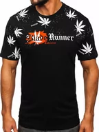 Koszulki męskie - Czarny bawełniany t-shirt męski z nadrukiem Bolf 14744 - miniaturka - grafika 1