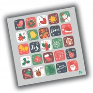 Kalendarze - NAKLEJKI ŚWIĄTECZNE ADWENTOWY KALENDARZ 35 10x10 - miniaturka - grafika 1