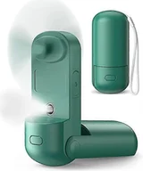 Akcesoria i części AGD - (Zielony), ręczny wentylator z mgiełką, 3 w 1 ręczny wentylator, przenośny mini wentylator z akumulatorem i 3 regulowanymi prędkościami [6-13-20 god.. - miniaturka - grafika 1