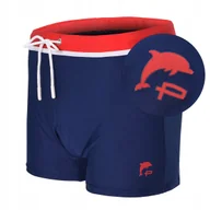 Kąpielówki męskie - KĄPIELÓWKI Męskie Spodenki Szorty Bokserki na Basen GRANATOWE L Pako Jeans - miniaturka - grafika 1