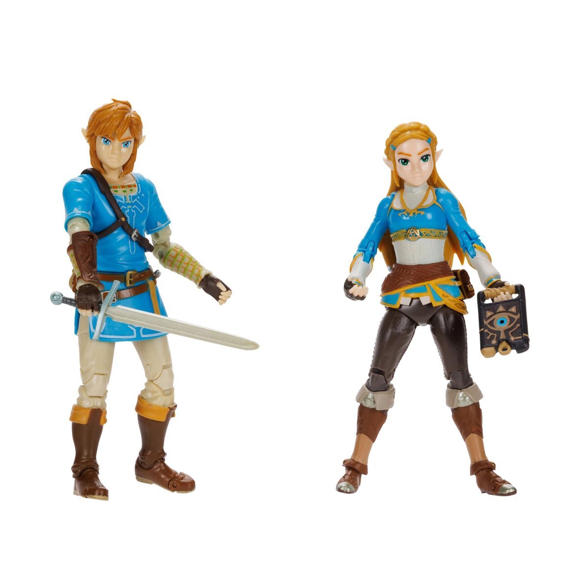 Nintendo The Legend of Zelda 4 / 11 cm ogniwo i figurka Zelda 2-pak zawiera 20 punktów artykulacji z łupkiem Sheikah i akcesoriami do pałacu żołnierza