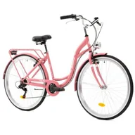 Rowery - Rower miejski INDIANA Moena S7B 28 cali damski Antyczny-różowy - miniaturka - grafika 1