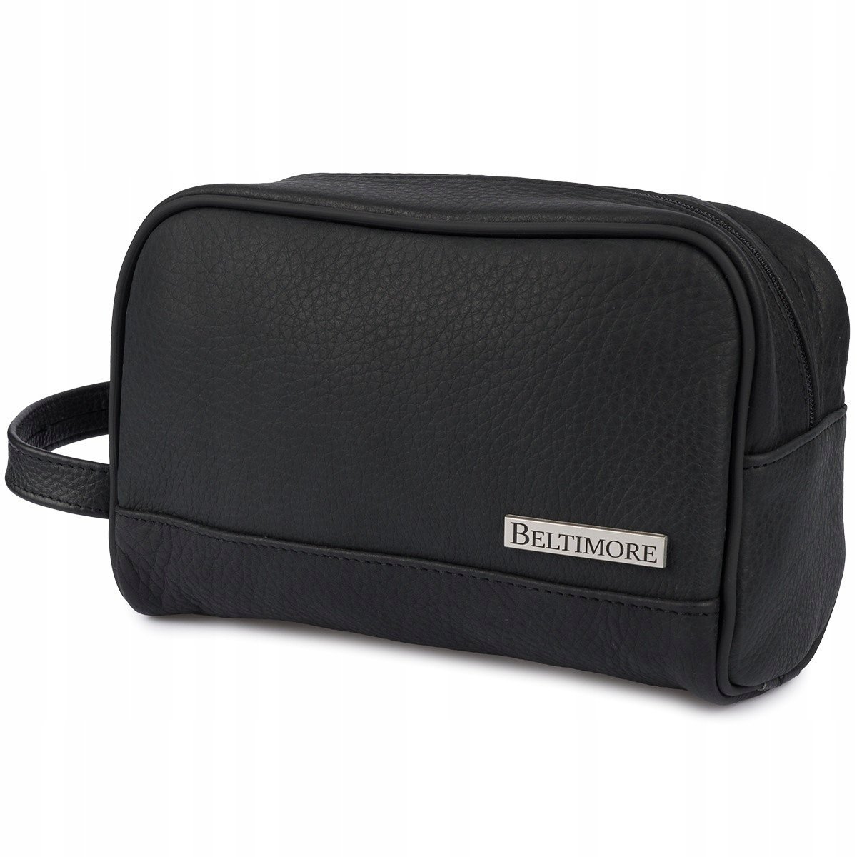 Kosmetyczka Saszetka Skórzana Duża Podróżna Elegancka Organizer Czarna