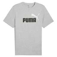 Koszulki męskie - Koszulka męska Puma 68470804 ESS 2 COLOR NO.1 LOGO Szara - miniaturka - grafika 1