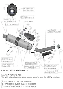 Zestaw uchwytów do rury wydechowej LeoVince Układ wydechowy do Yamaha XTZ - Części motocyklowe - miniaturka - grafika 1