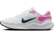 Buty dla dziewczynek - Nike Revolution 7 Sznurowane buty uniseks-dorosły, White/Midnight Navy-Playful Pink, 38 EU, White Midnight Navy Playful Pink, 38 EU - miniaturka - grafika 1