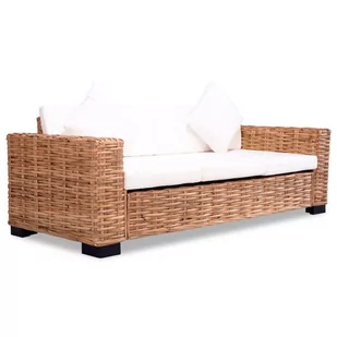 vidaXL Zestaw wypoczynkowy, 8 części, naturalny rattan - Sofy ogrodowe - miniaturka - grafika 1
