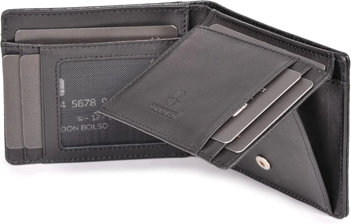 PORTFEL SKÓRZANY RFID MĘSKI DAMSKI ETUI NA KARTY SLIM 13 PRZEGRÓDEK