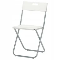 Krzesła - Krzesło Metalowe Składane Mocne Trwałe Lekkie Kolor Białe Ikea Gunde - miniaturka - grafika 1