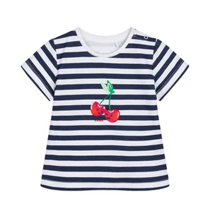 T-shirt dla dziecka do 2 lat, z wiśniami, w paski - Bluzki dla niemowląt - miniaturka - grafika 1