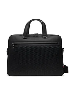 Tommy Hilfiger Torba na laptopa Th Woven Computer Bag AM0AM13660 Czarny - Torby na laptopy - miniaturka - grafika 1
