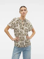 Bluzki damskie - Vero Moda Bluzka "Imma" w kolorze kremowo-oliwkowym - miniaturka - grafika 1