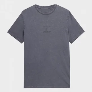 Męski t-shirt z nadrukiem 4F 4FSS23TTSHM296 - grafitowy - Koszulki sportowe męskie - miniaturka - grafika 1