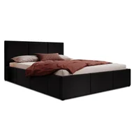 Łóżka - Łóżko tapicerowane z pojemnikiem SFG0159 160x200 Welur Czarny - miniaturka - grafika 1