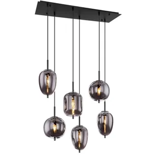 Globo Blacky 15345-6 lampa wisząca zwis 6x40W E14 dymiona/czarna - Lampy sufitowe - miniaturka - grafika 1