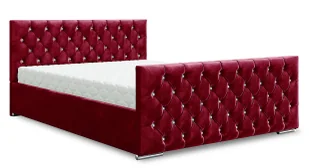 Czerwone pikowane łóżko w stylu glamour 5 rozmiarów - Valmiro - Łóżka - miniaturka - grafika 1