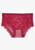 Majtki damskie - Bordowe Bawełniane Majtki Figi z Koronką Wexne - miniaturka - grafika 1