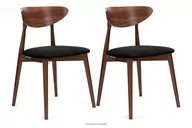 Krzesła - Krzesła drewniane orzech czarny welur 2szt RABI Konsimo - miniaturka - grafika 1