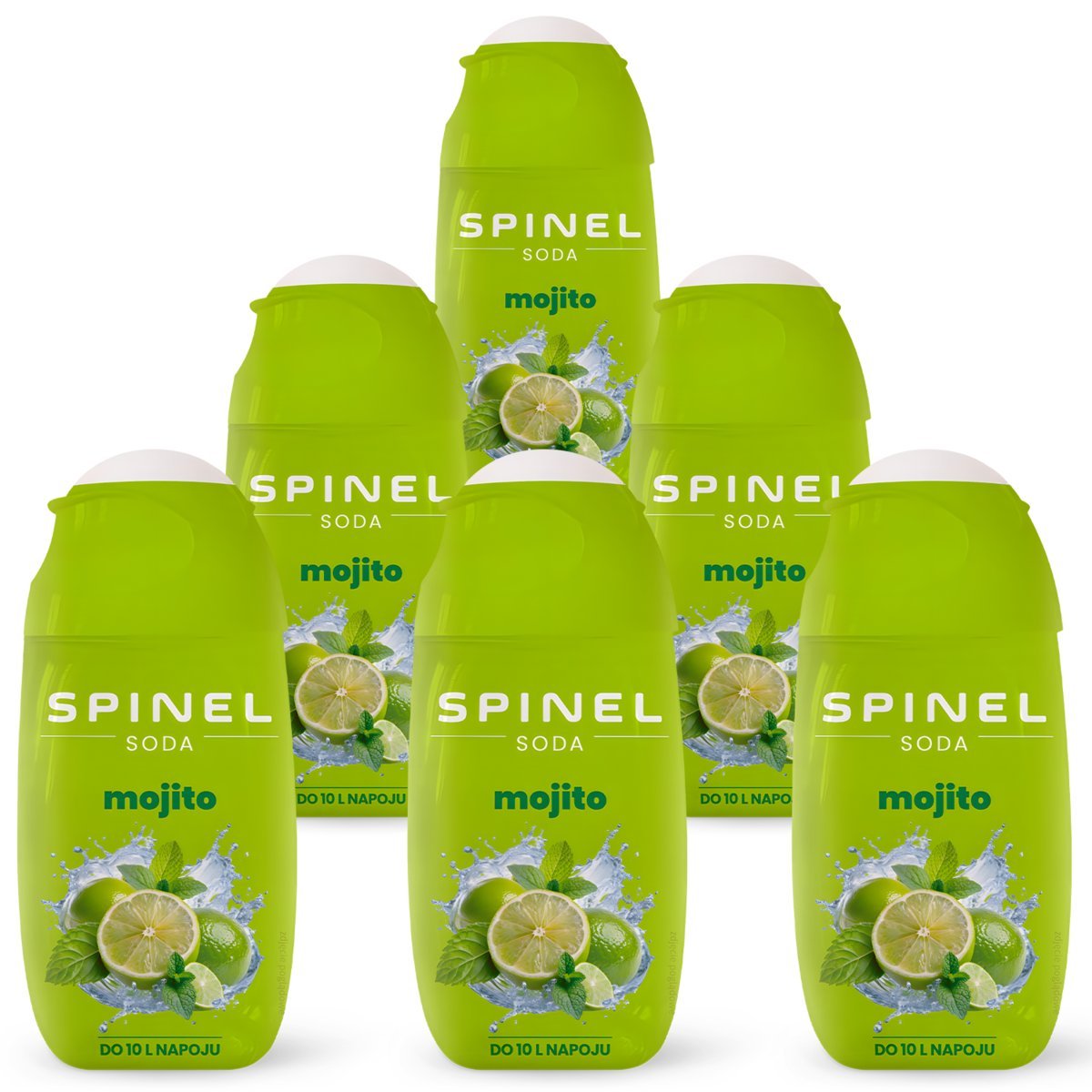 6x SYROP SPINEL SODA MOJITO CYTRUSY MIĘTA DO SATURATORA KONCENTRAT DO 10L