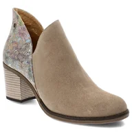 Botki damskie - Beżowe Botki Maciejka Stylowe Buty Damskie - miniaturka - grafika 1