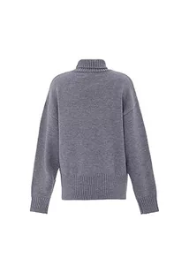 Aleva Damski sweter Slouchy z golfem, akryl, jasnoszary, melanż, rozmiar XS/S, jasnoszary melanż, XS - Swetry damskie - miniaturka - grafika 1