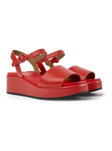 Camper Skórzane sandały w kolorze czerwonym - Sandały damskie - miniaturka - grafika 1