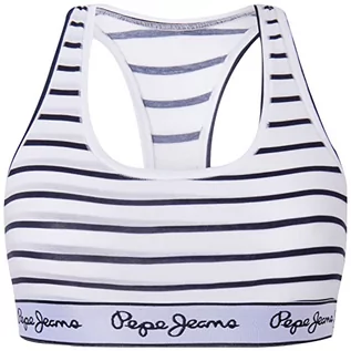 Biustonosze - Pepe Jeans Damski biustonosz w paski Rb Brlt, granatowy, L, granatowy, L - grafika 1