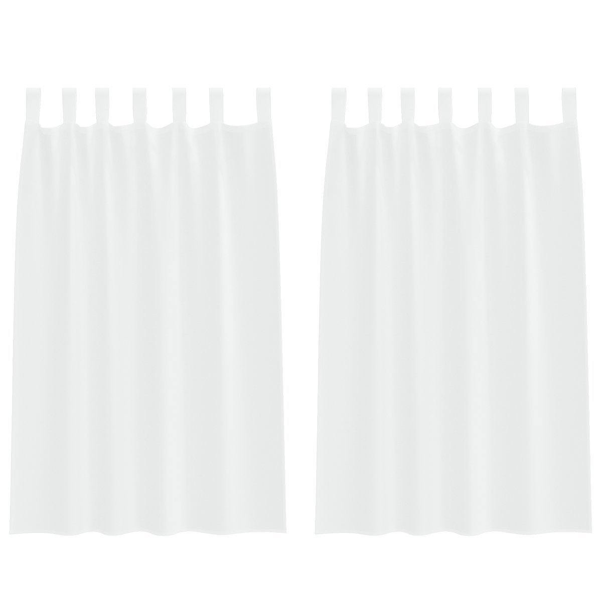 vidaXL Zasłony z zasłonami 2 pcs Biały 140 x 175 cm Poliester