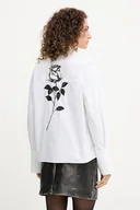 Koszule damskie - Patrizia Pepe koszula bawełniana damska kolor biały relaxed z kołnierzykiem klasycznym 8C0794 A634 - miniaturka - grafika 1