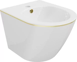 Mexen Lena bidet wiszący, biały/złoty linia - 35224805 - Bidety - miniaturka - grafika 1