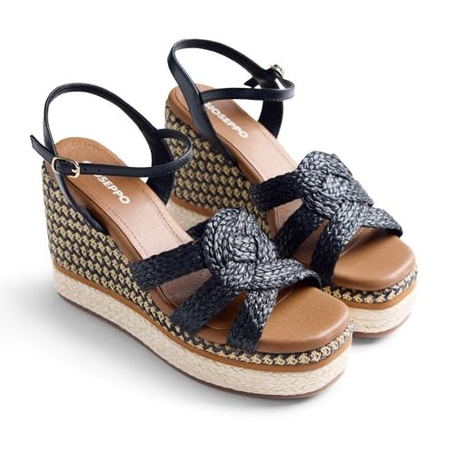 GIOSEPPO Damski pasek Karatina T-Strap, czarny/biały, 6,5 UK