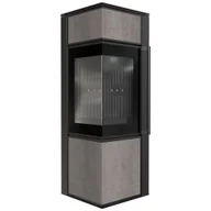 Piece wolnostojące - Piec stalowy TORA/S 8 kW fi 150 spiek NATURALI PIETRA DI czarny domykanie - miniaturka - grafika 1