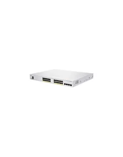 Cisco switch CBS350-24P-4G, 24xGbE RJ45, 4xSFP, fanless, PoE+, 195W (CBS35024P4GEURF) - Switche - miniaturka - grafika 1