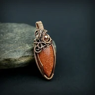 Wisiorki - Piasek pustyni wisiorek wire wrapping - miniaturka - grafika 1