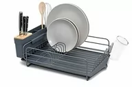 Suszarki do naczyń - "Suszarka Do Naczyń Z Uchwytem Na Sztućce I Tacą Ociekową – Wysoka Jakość, Szary" - miniaturka - grafika 1