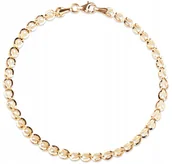 Bransoletki - BOGATA DAMSKA ZŁOTA BRANSOLETKA Z DIAMENTOWANYMI ELEMENTAMI 14KT 585 - miniaturka - grafika 1