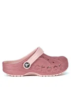 Buty dla dziewczynek - Crocs Klapki BAYA GLITTER CLOG KIDS 207015-6SR Różowy - miniaturka - grafika 1