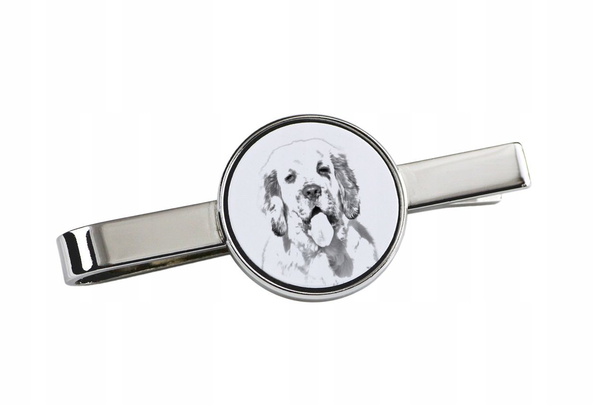 Clumber Spaniel - Spinka Do Krawata Z Psem, Personalizowany Klips Do Krawat