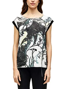 s.Oliver BLACK LABEL Koszulka damska, Czarny (Szary/Czarny Aop 99a4), 36 - Koszulki i topy damskie - miniaturka - grafika 1